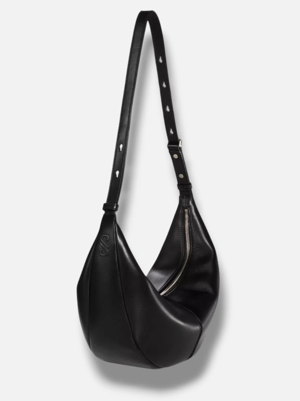 Proenza Schouler Black Slide Leather Shoulder Hobo Belt Bag